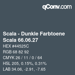 颜色代码: Scala - Dunkle Farbtoene - Scala 66.06.27 | qconv.com