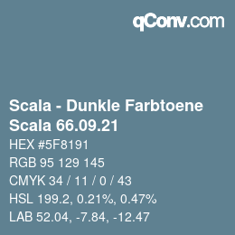 颜色代码: Scala - Dunkle Farbtoene - Scala 66.09.21 | qconv.com