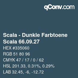 颜色代码: Scala - Dunkle Farbtoene - Scala 66.09.27 | qconv.com