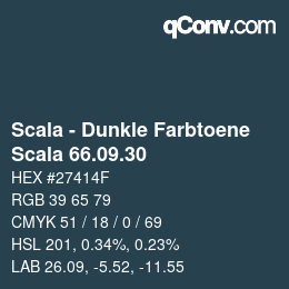 Código de color: Scala - Dunkle Farbtoene - Scala 66.09.30 | qconv.com