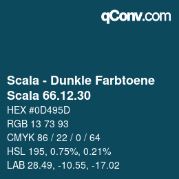 Código de color: Scala - Dunkle Farbtoene - Scala 66.12.30 | qconv.com