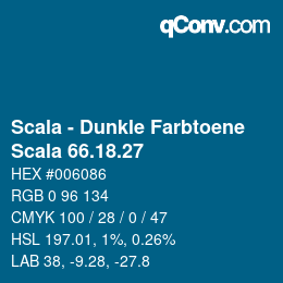 颜色代码: Scala - Dunkle Farbtoene - Scala 66.18.27 | qconv.com