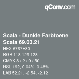 颜色代码: Scala - Dunkle Farbtoene - Scala 69.03.21 | qconv.com