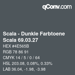 颜色代码: Scala - Dunkle Farbtoene - Scala 69.03.27 | qconv.com