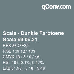 颜色代码: Scala - Dunkle Farbtoene - Scala 69.06.21 | qconv.com