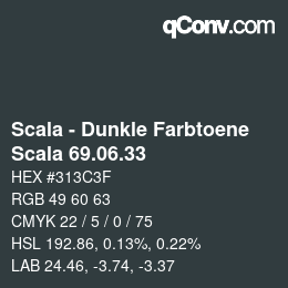 颜色代码: Scala - Dunkle Farbtoene - Scala 69.06.33 | qconv.com
