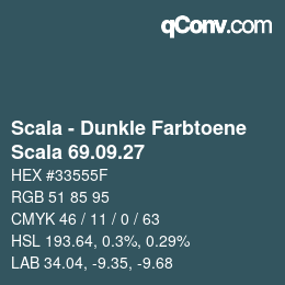 颜色代码: Scala - Dunkle Farbtoene - Scala 69.09.27 | qconv.com