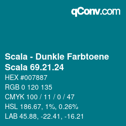 Código de color: Scala - Dunkle Farbtoene - Scala 69.21.24 | qconv.com