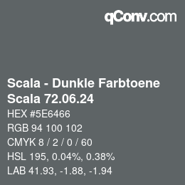 颜色代码: Scala - Dunkle Farbtoene - Scala 72.06.24 | qconv.com