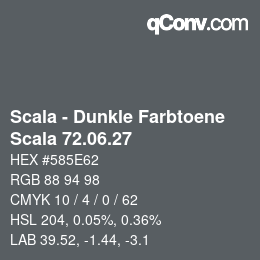 颜色代码: Scala - Dunkle Farbtoene - Scala 72.06.27 | qconv.com