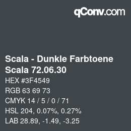 颜色代码: Scala - Dunkle Farbtoene - Scala 72.06.30 | qconv.com