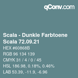 Código de color: Scala - Dunkle Farbtoene - Scala 72.09.21 | qconv.com