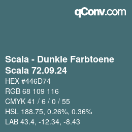 颜色代码: Scala - Dunkle Farbtoene - Scala 72.09.24 | qconv.com