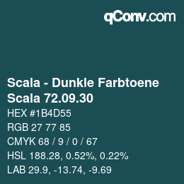 Código de color: Scala - Dunkle Farbtoene - Scala 72.09.30 | qconv.com