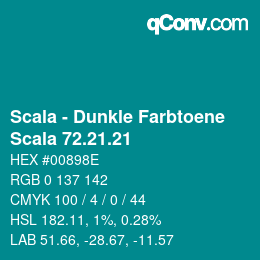 颜色代码: Scala - Dunkle Farbtoene - Scala 72.21.21 | qconv.com