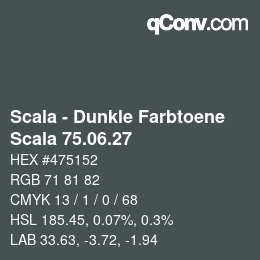 颜色代码: Scala - Dunkle Farbtoene - Scala 75.06.27 | qconv.com