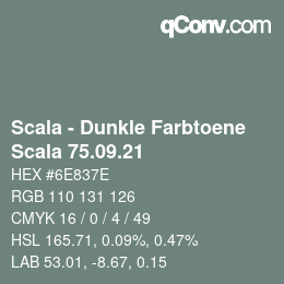 Código de color: Scala - Dunkle Farbtoene - Scala 75.09.21 | qconv.com