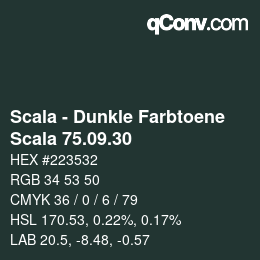 Código de color: Scala - Dunkle Farbtoene - Scala 75.09.30 | qconv.com