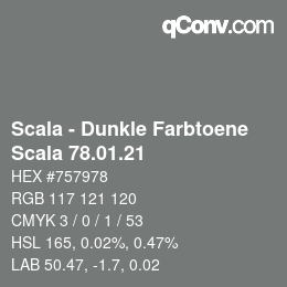 Código de color: Scala - Dunkle Farbtoene - Scala 78.01.21 | qconv.com