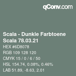 Código de color: Scala - Dunkle Farbtoene - Scala 78.03.21 | qconv.com