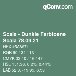 颜色代码: Scala - Dunkle Farbtoene - Scala 78.09.21 | qconv.com