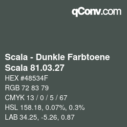 颜色代码: Scala - Dunkle Farbtoene - Scala 81.03.27 | qconv.com