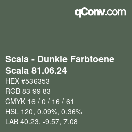 颜色代码: Scala - Dunkle Farbtoene - Scala 81.06.24 | qconv.com