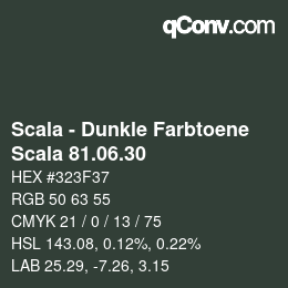 颜色代码: Scala - Dunkle Farbtoene - Scala 81.06.30 | qconv.com