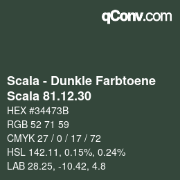 Código de color: Scala - Dunkle Farbtoene - Scala 81.12.30 | qconv.com