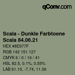 颜色代码: Scala - Dunkle Farbtoene - Scala 84.06.21 | qconv.com