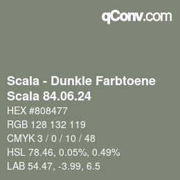 颜色代码: Scala - Dunkle Farbtoene - Scala 84.06.24 | qconv.com