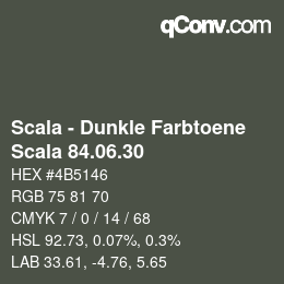 颜色代码: Scala - Dunkle Farbtoene - Scala 84.06.30 | qconv.com