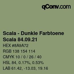 Código de color: Scala - Dunkle Farbtoene - Scala 84.09.21 | qconv.com