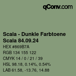 Código de color: Scala - Dunkle Farbtoene - Scala 84.09.24 | qconv.com
