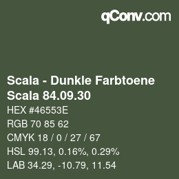 颜色代码: Scala - Dunkle Farbtoene - Scala 84.09.30 | qconv.com