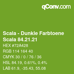 颜色代码: Scala - Dunkle Farbtoene - Scala 84.21.21 | qconv.com