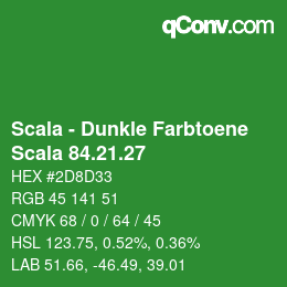 颜色代码: Scala - Dunkle Farbtoene - Scala 84.21.27 | qconv.com
