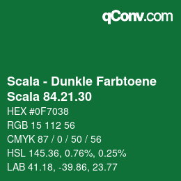 Código de color: Scala - Dunkle Farbtoene - Scala 84.21.30 | qconv.com