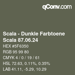 颜色代码: Scala - Dunkle Farbtoene - Scala 87.06.24 | qconv.com