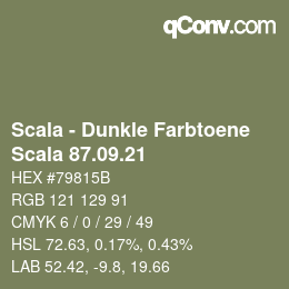 Código de color: Scala - Dunkle Farbtoene - Scala 87.09.21 | qconv.com