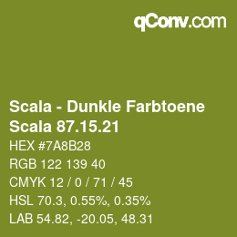 Código de color: Scala - Dunkle Farbtoene - Scala 87.15.21 | qconv.com
