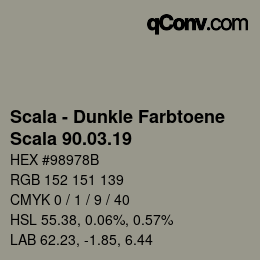 颜色代码: Scala - Dunkle Farbtoene - Scala 90.03.19 | qconv.com