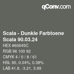 颜色代码: Scala - Dunkle Farbtoene - Scala 90.03.24 | qconv.com