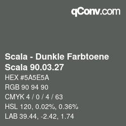 颜色代码: Scala - Dunkle Farbtoene - Scala 90.03.27 | qconv.com