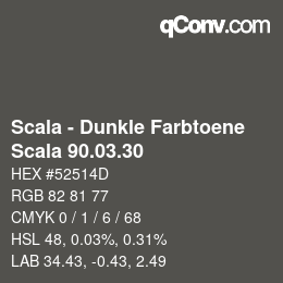 Código de color: Scala - Dunkle Farbtoene - Scala 90.03.30 | qconv.com