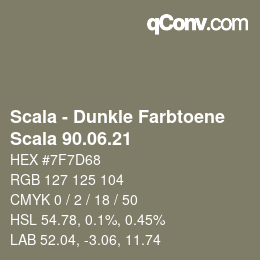 颜色代码: Scala - Dunkle Farbtoene - Scala 90.06.21 | qconv.com