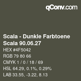 颜色代码: Scala - Dunkle Farbtoene - Scala 90.06.27 | qconv.com
