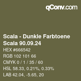 颜色代码: Scala - Dunkle Farbtoene - Scala 90.09.24 | qconv.com