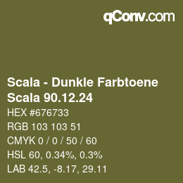 颜色代码: Scala - Dunkle Farbtoene - Scala 90.12.24 | qconv.com
