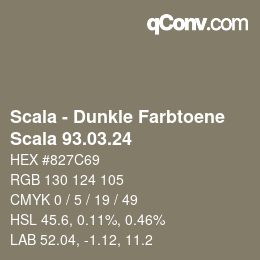 Código de color: Scala - Dunkle Farbtoene - Scala 93.03.24 | qconv.com